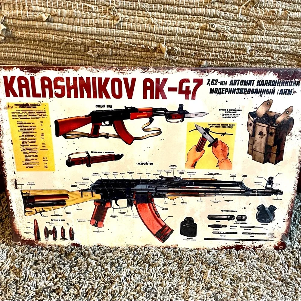 NEW Heavy Duty Steel Kalashnikov AK-47 Metal Sign